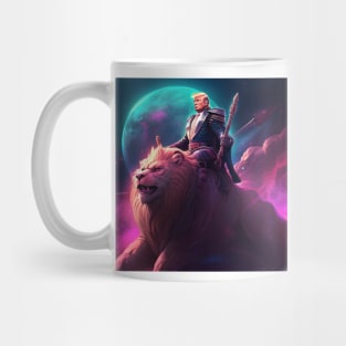 Trump as King on lion - Tshirt Design Mug